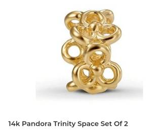 14k pandora trinity spacer set of 2 marked 585