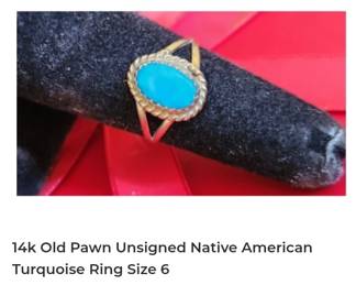 14k turquoise ring