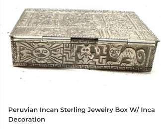 Sterling silver pre Columbia incan designed box