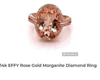14k rose gold morganite diamond ring effy