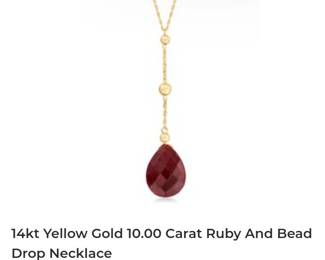 14k Ross Simon ruby drop necklace