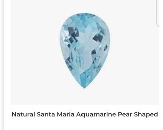 Natural Santa Maria aquamarine pear