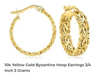 10k yellow gold Byzantine earrings