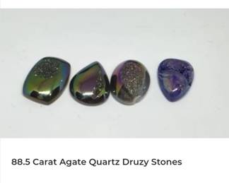 88.5 carat agate quartz druzy chrome painted stones