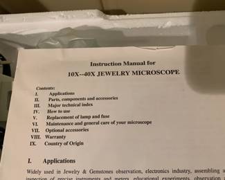 #19	10x-40x Microscope for Jewelry 	 $300.00 			
