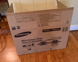 #75	White Samsung microwave vent  - Over the Range Model SMH1611W - New in Box 	 $75.00 			
