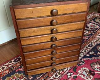 #89	9 DrawerWood Spool Cabinet - 15.5x15x18.5	 $75.00 			
