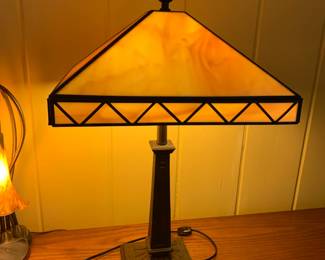 #99	Tiffany Style Lamp Heavy Metal Base - 23"Tall	 $75.00 			

