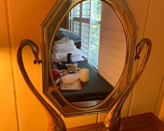 #100	Brass Swan Side mirror - 22" Tall x 17"Wide	 $30.00 			
