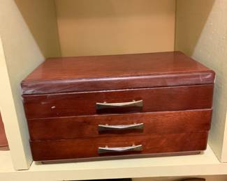 #107	Wood Jewelry Box w/2 drawers - 10x6x5	 $20.00 			
