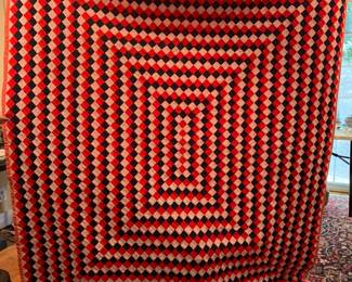 #110	Red, Blue and White machine and Hand Quilted Quilt - 68x78	 $60.00 			
