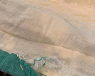 #114	Scrappy Star Green Border Quilt - (as is back) - Hand-quilted - 76x68	 $60.00 			
