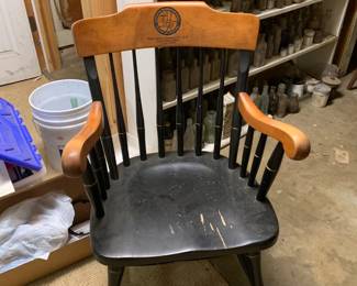 #116	Black Wood Spindle Doctor's Chair from Univ. of South Alabama medical School	 $40.00 			
