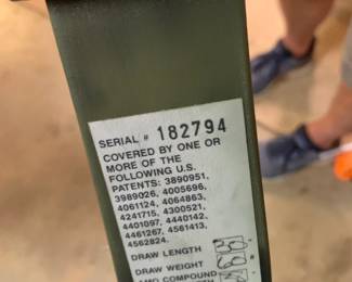 #122	Bear Whitetailed II 60lb Right Hand compound Bow w/case & Arrows	 $100.00 			
