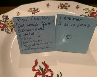 #150	Royal Doulton Old Leeds Sprays 34piece	 $150.00 			
