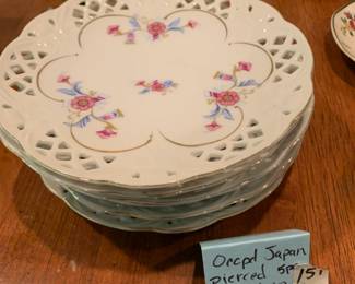 #151	Occupied Japan Pierce Porcelain salad plates 7 1/2" 5 pc	 $20.00 			
