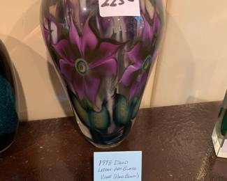 #158	1998 Lotton Art Glass vase blown glass	 $225.00 			
