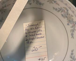 #165	Somerset 18 pc set	 $20.00 			
