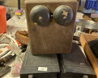 #169	oak antique telephone 	 $30.00 			
