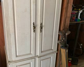 #179	White 31x24x69e Wood Cabinet 4 Doors 3 Shelves	 $20.00 			
