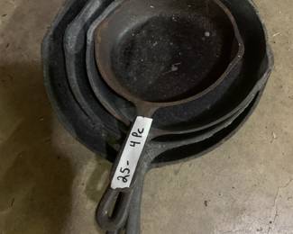 #194	Cast Iron Set of 4 Pans	 $25.00 			
