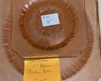 #202	Jeannette pink adam 8 piece plate set	 $30.00 			
