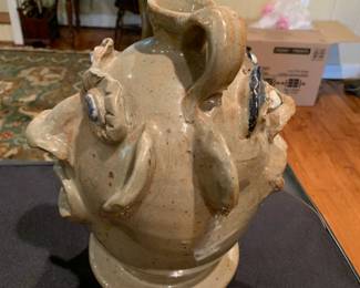 #212	ugly man 2 face pottery jug by Jerry Brown Hamilton A1   11.5 inches tall	 $200.00 			
