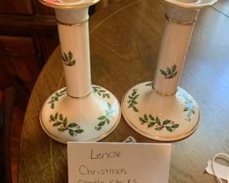 #218	Lenox christmas candle holders Pair	 $20.00 			
