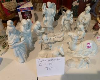 #219	Avon Nativity set of 12  7 inches tall 	 $75.00 			
