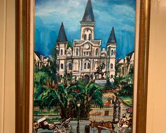 #241	Sami Austin orginal oil  painting of Jackson Square in New orleans 32x42	 $275.00 			
