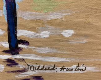 #242	Mildred Austin orginal painting of a crane 21x25	 $75.00 			
