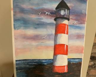 #243	Sami Austin orginal oil painting on canvas not framed of light house 12x18	 $45.00 			
