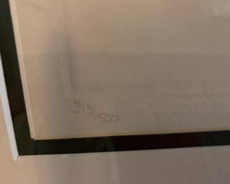 #244	framed print of Oriental vase I1 of flowers 24x28 313/500  	 $125.00 			
