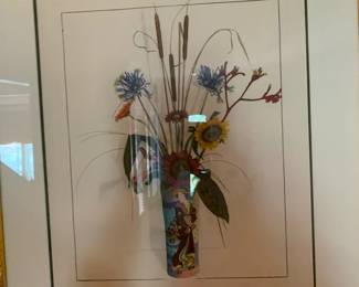 #245	framed print of Oriental vase I2 of flowers 24x28 5/500  	 $125.00 			
