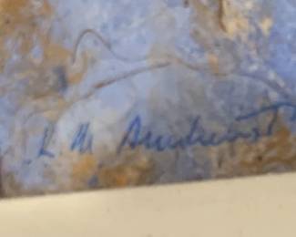 #248	Signed orginial oil painting  of abstract pipes in blue coral 	 $120.00 			
