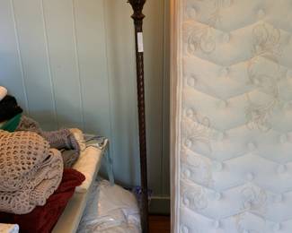 #256	Tiffany style stainglass shade on a 68.5 tall floor lamp 	 $173.00 			
