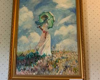 #257	Monet Copy " Woman with a Parasol signed by Sami Austin 1999	 $100.00 			
