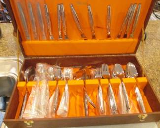 MCM "Eldan" Stainless Flatware Set in Case, Service for 12
