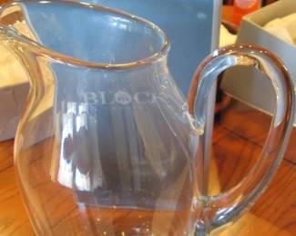 "Block" Crystal Pitcher, NIB