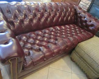 78" Button-Tufted & Nail Tack Decorative Sofa Bed - Leather