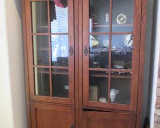 Mission-Style, Arts & Crafts Display Cabinet & Storage                  22" X 20" X 72" High
