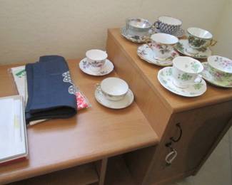Vintage Cups/Saucers + Table Linen