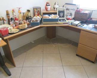 Corner Desk Unit with 2-Drawer File Cabinet