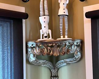                   Italian figurines shown on a Corner Shelf