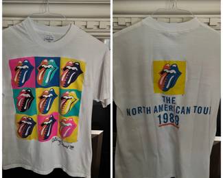 Front and back of 1989 Rolling Stones concert T-Shirt.                                The North American Tour 1989.  $ 125    