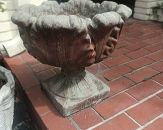 Pair of concrete pots
