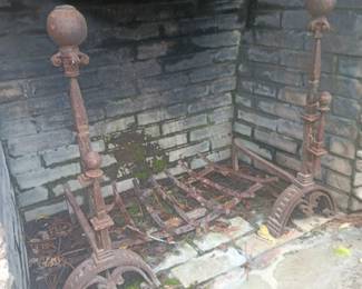Large pair of andirons