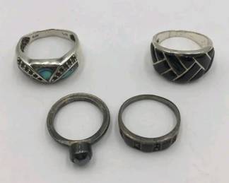 925 Sterling Silver Vintage Rings With Multi color and Stones 16.75 Grams $75 for all or $25 each
