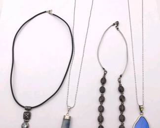 925 Sterling Silver Multi Stone Necklaces lot of 4  $80 for all or $35 each