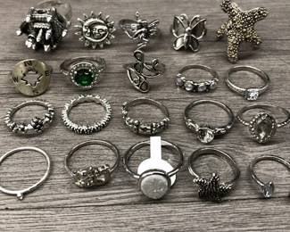 Silver Tone Costume Jewelry Lot With Bands Adjustable Swril Sun Design $60 for all or 2 for $25